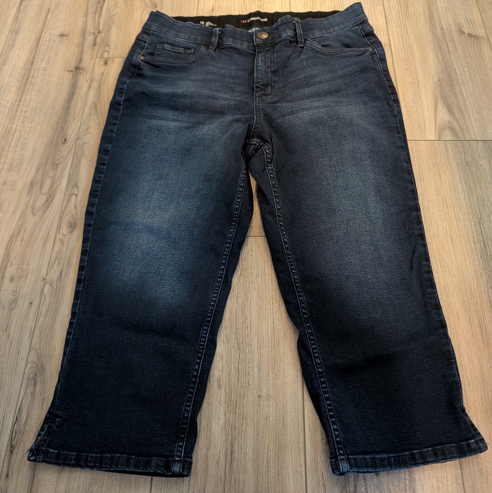 Liz Claiborne Blue Ankle Cropped Jeans with Modern Fading Sz 12